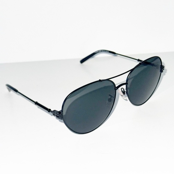 Tory Burch ELEANOR METAL PILOT SUNGLASSES Black Stylish Black Aviator 58-15-140 main image 15